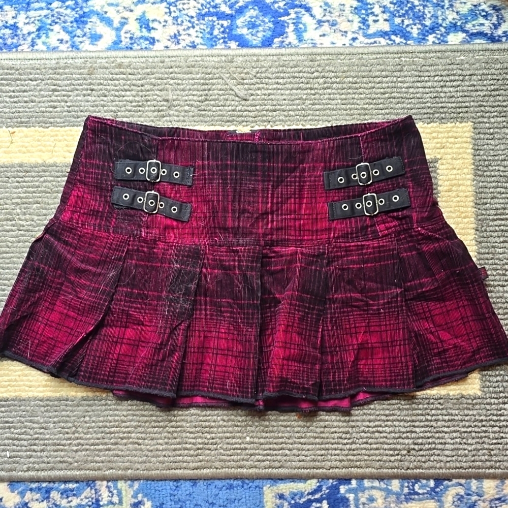 Tripp NYC plaid corduroy skirt